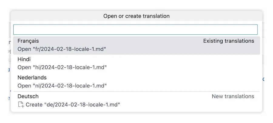 i18n language selection experience