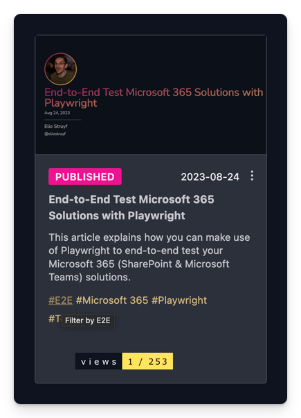 Card tags are clickable